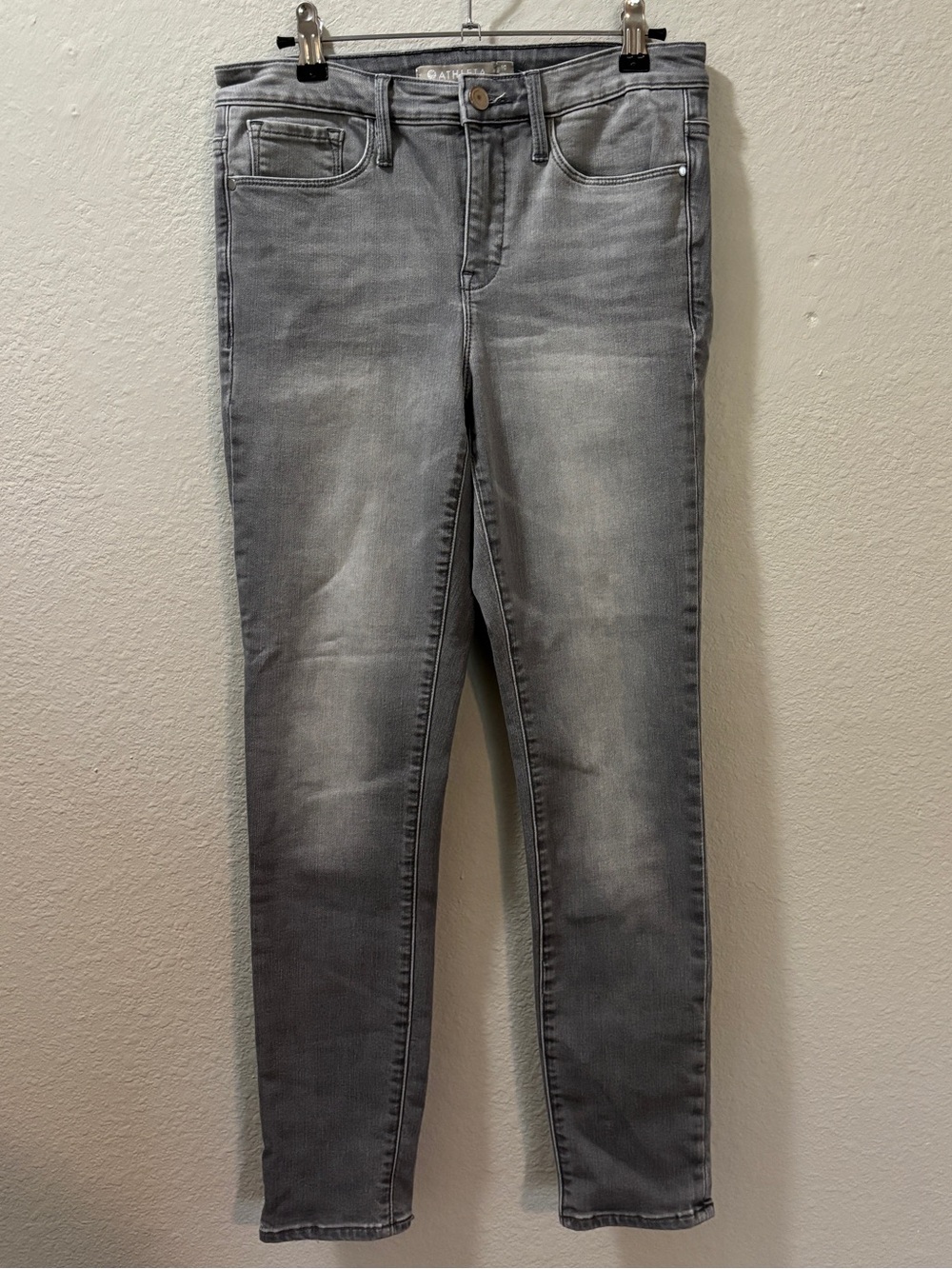 Athleta SculptTek Gray Stretch Performance Denim Skinny Jeans Size 10